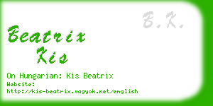 beatrix kis business card